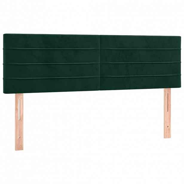 vidaXL Čela postele tmavě zelená 144x5x78/88 cm samet