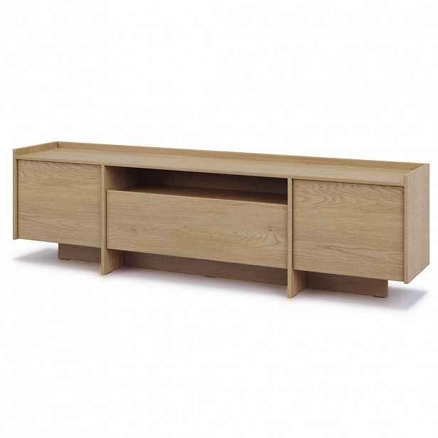 Beautysofa NÍZKÁ KOMODA Juni se 3 dvířky, 200 cm, dub Cremona