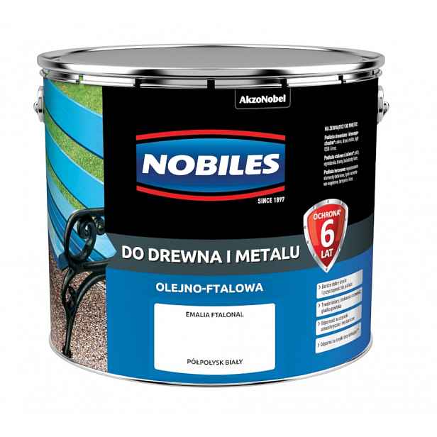 Nobiles Ftalonal Barva Na Dřevo A Kov 10L Pololeská Bílá