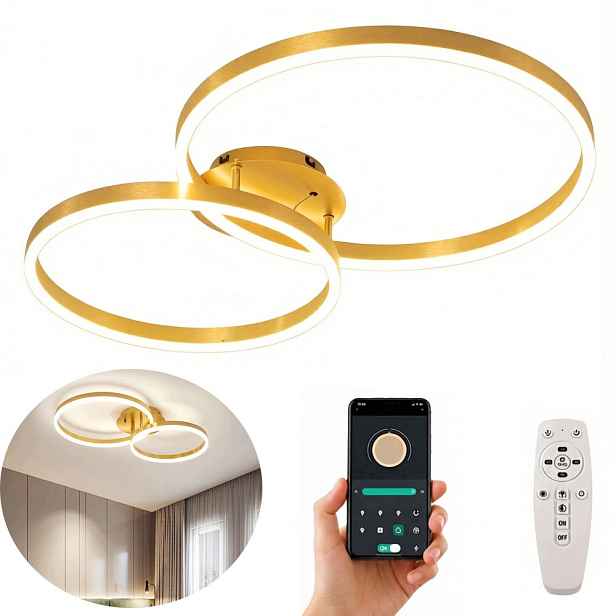 stropní svítidlo Led Zlatý lustr Stropní Svítidlo Ring Moderní do obývacího pokoje 45W*2