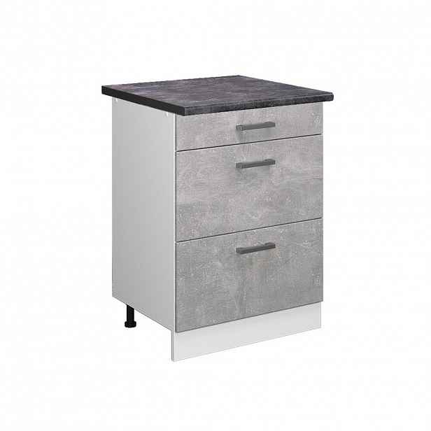 Vicco SPODNÍ SKŘÍŇKA KUCHYŇSKÉ LINKY R-Line Beton 60 cm se zásuvkami, PD Antracit