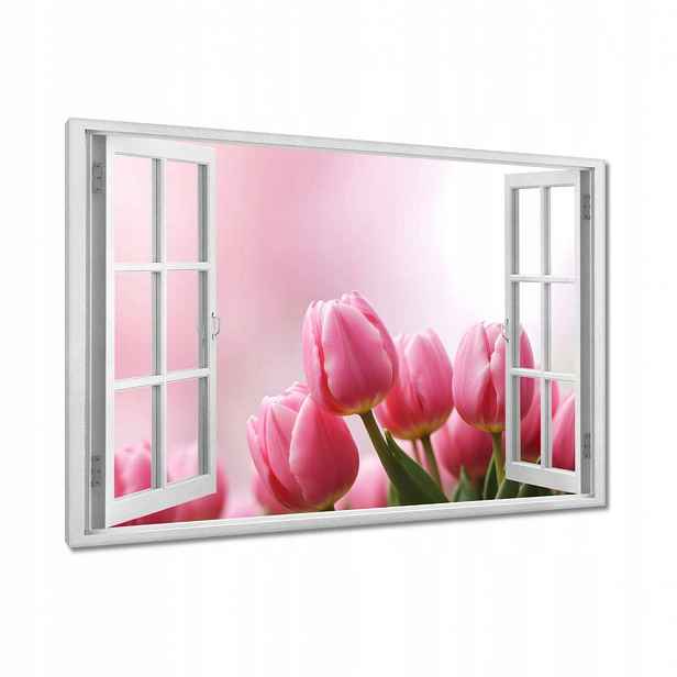 Obrazy 90x60 Růžové tulipány
