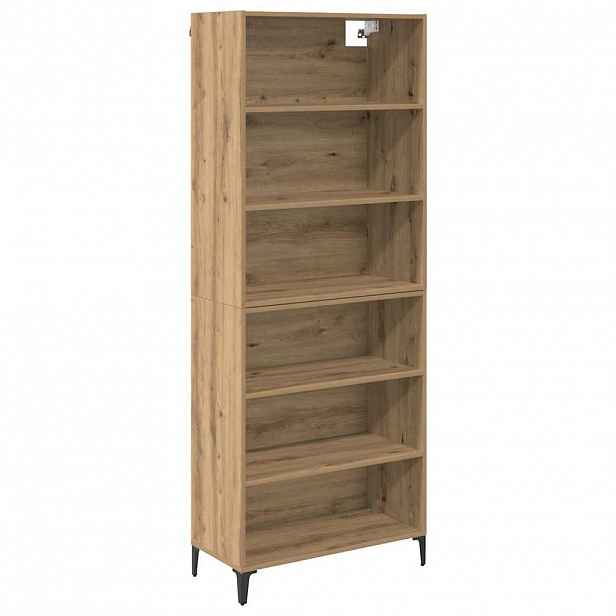 vidaXL Vysoký bufet Artisanový dub 69,5 x 34 x 180 cm Kompozitní dřevo