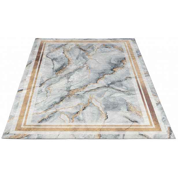 Kusový koberec 160x220 cm TATUM - šedý / zlatý