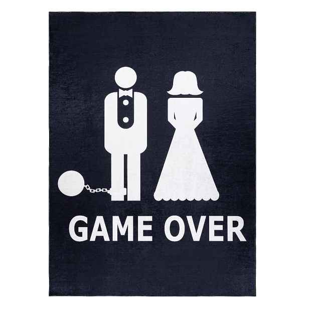 Kusový koberec Bambino 2104 Game Over black, 160x220, černobílá, chodba / předsíň, Dywany Łuszczów