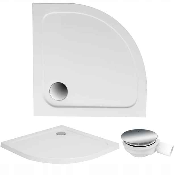 Půlkruhová sprchová vanička Standard 90x90x2x5,5 sifon