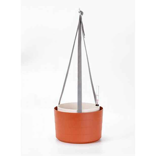 Urbalive Berberis Závěsný samozavlažovací květináč kulatý 30 cm, skořicový