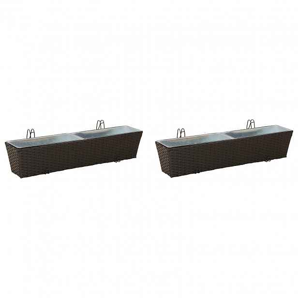 vidaXL Railing 2 ks Černá 80 x 17 x 17 cm Kov