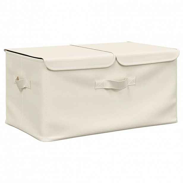 vidaXL Úložný box textil 50 x 30 x 25 cm krémový