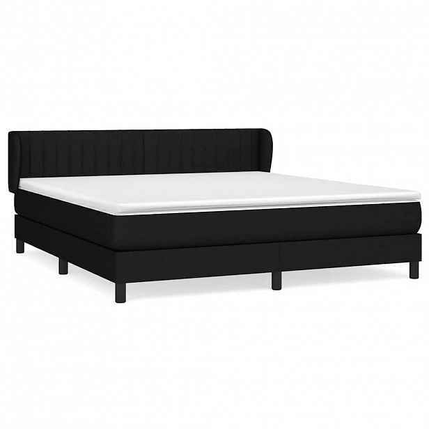 vidaXL Box spring postel s matrací černá 160x200 cm textil