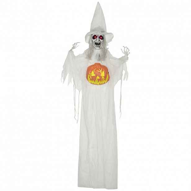 HOMCOM 183 cm halloweenská dekorace Halloweenský duch s LED světly, hororové zvuky
