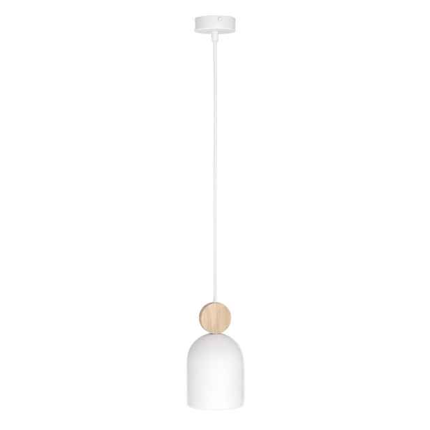 Závěsná lampa Emibig Mesi bílá dřevo 1xGU10 skandinávská