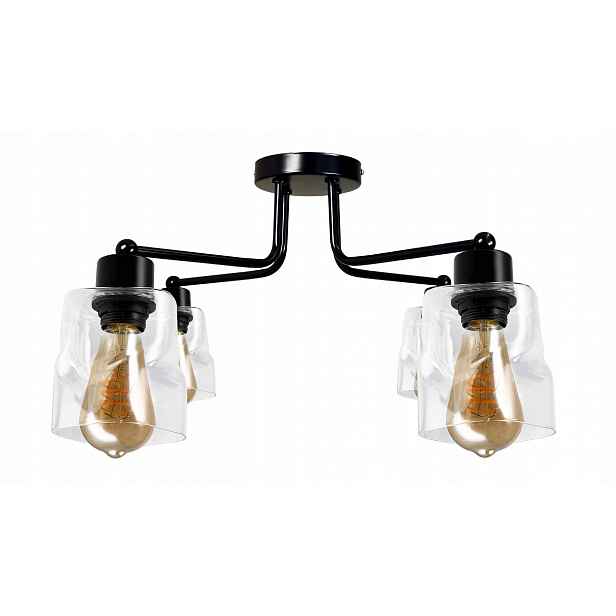 stropní svítidlo Led lustr 4xE27 Rozkládací skládací Čtverec Průhledný
