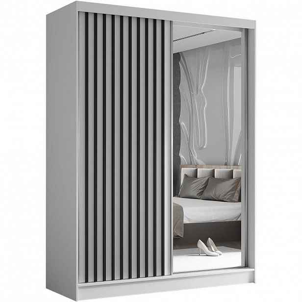 Beautysofa SKŘÍŇ s posuvnými dveřmi Helix 160/216/61 bílá + černá