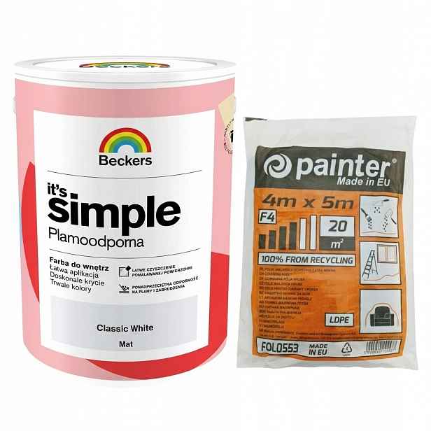 Beckers It's Simple 5L Classic White Odolná Vůči Skvrnám Fólie Extra Silná F4