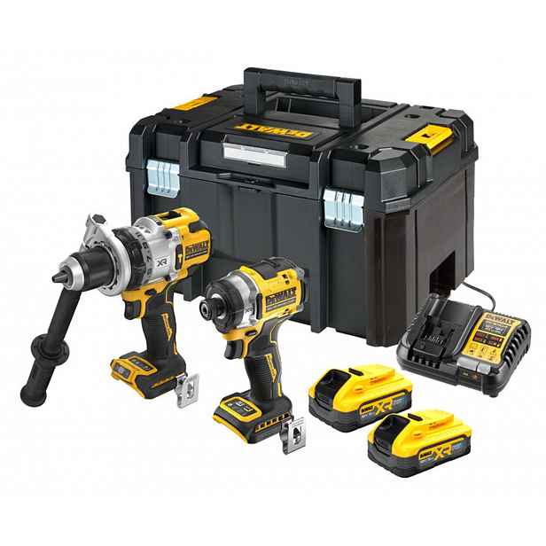 DeWALT - 18V AKU sada příklepové vrtačky a rázového utahováku, 2x aku 5,0 Ah POWERSTACK, nabíječka DCK2200H2T