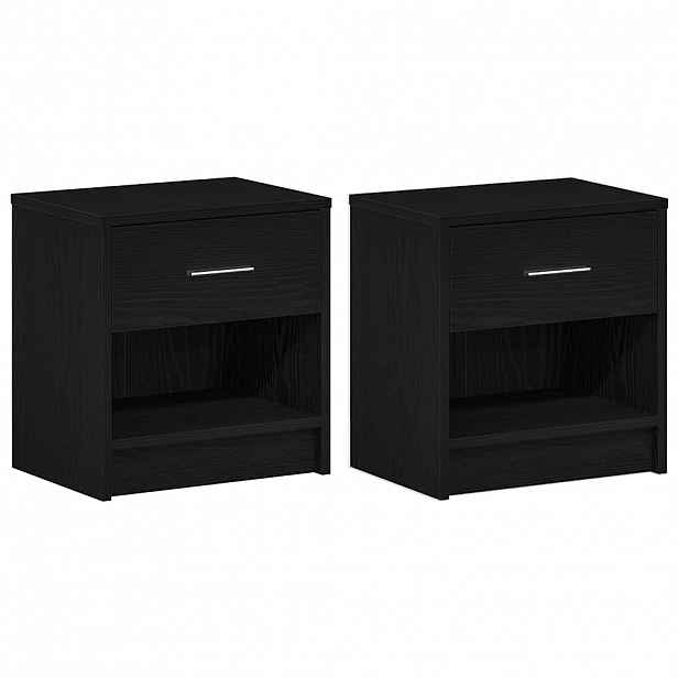 vidaXL Noční stolky 2 ks se zásuvkou černé 39 x 28 x 41 cm