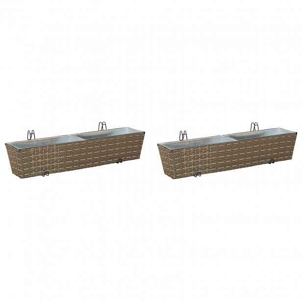 vidaXL Railing 2 ks Šedá 80 x 17 x 17 cm Kov