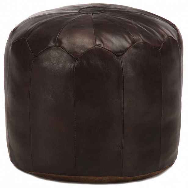 vidaXL Sedací puf tmavě hnědý 40 x 35 cm pravá kozí kůže