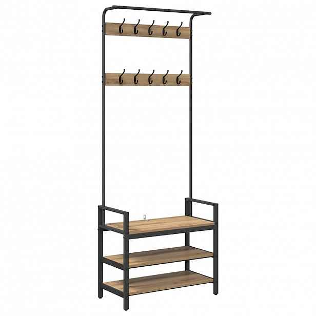 vidaXL Věšák na kabáty Dub artisan 75 x 34 x 184 cm Kompozitní dřevo