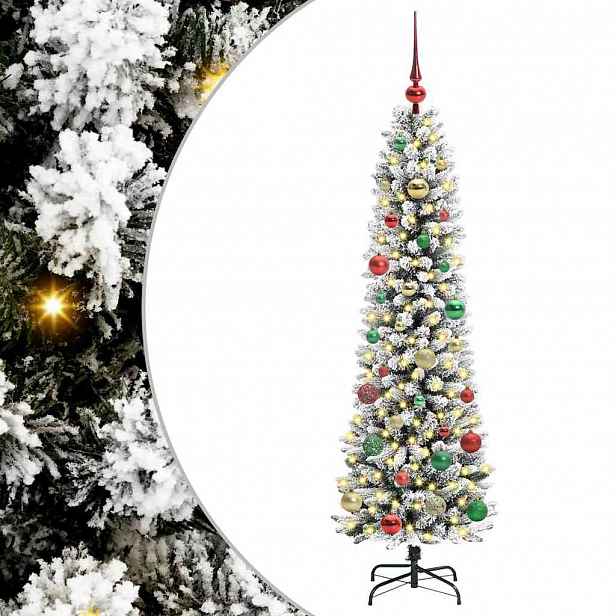 vidaXL Umělý vánoční stromeček Bílá 150 cm PVC, kov a plast