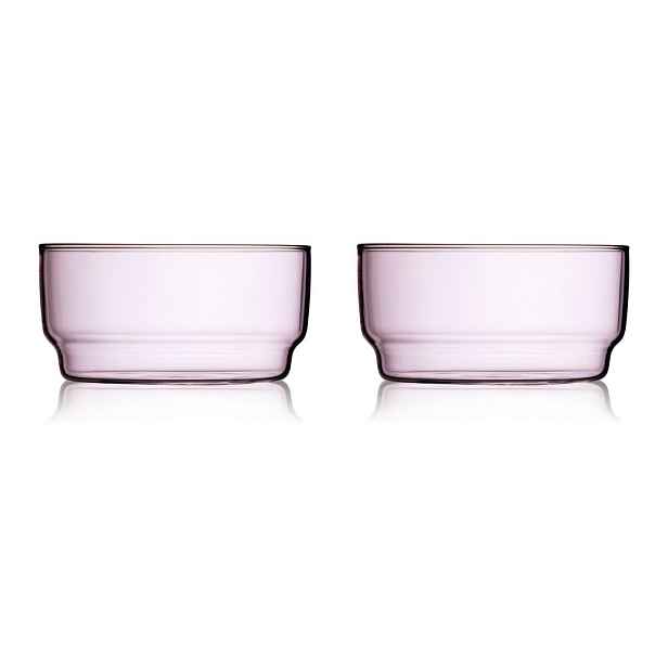 Růžové skleněné misky v sadě 2 ks 500 ml Torino – Lyngby Glas