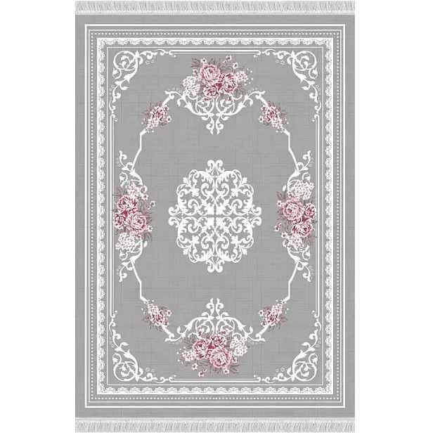 Tempo Kondela Koberec SEDEF TYP 2 80x150 - šedá / vzor květiny