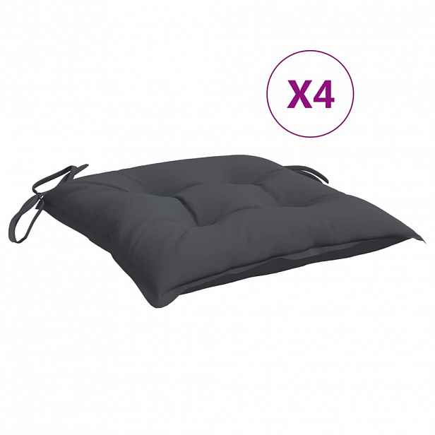 vidaXL Podušky na židli 4 ks antracitové 40 x 40 x 7 cm látka oxford