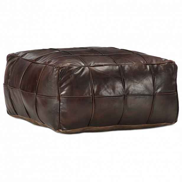 vidaXL Sedací puf tmavě hnědý 60 x 60 x 30 cm pravá kozí kůže
