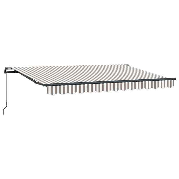 vidaXL Stahovací markýza Světle šedá a bílá 500 × 350 cm