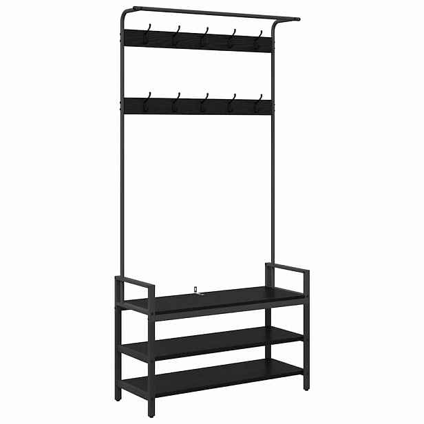 vidaXL Věšák na kabáty Černý dub 95 x 34 x 184 cm Kompozitní dřevo