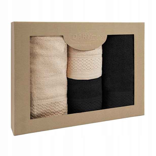Ručník D Bavlna 100% Solano Cappuccino Černý (p) 2x50x90+2x70x140