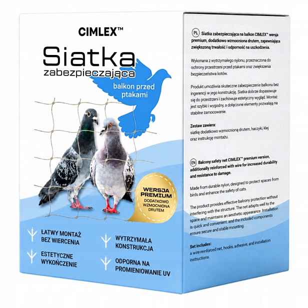 Sada síťka na holuby balkon 4x3 m 50x50 mm bez vrtání béžová Cimlex