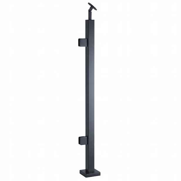 Startovací sloupek pro skleněné zábradlí 100 cm Antracit 40x40 mm Loft