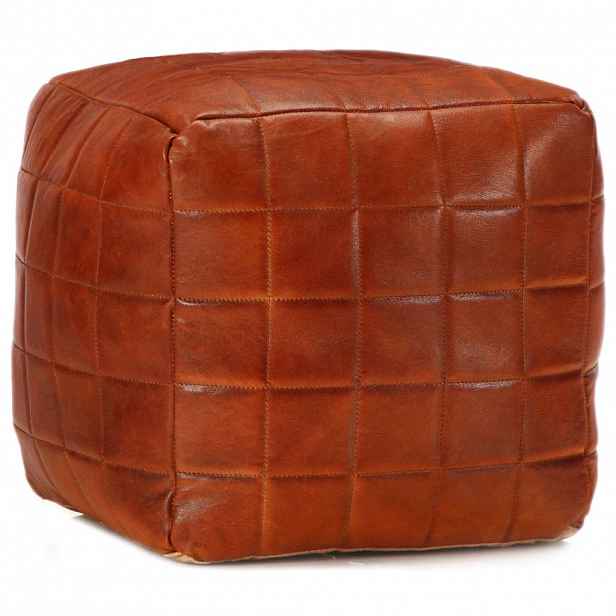 vidaXL Sedací puf bronzový 40 x 40 x 40 cm pravá kozí kůže