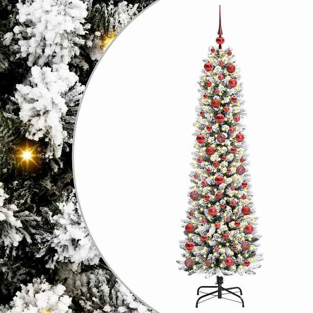 vidaXL Umělý vánoční stromeček Bílá 180 cm PVC, kov a plast