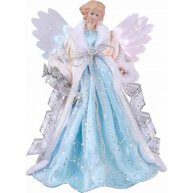 Anděl Na Vánoční Stromeček Valery Madelyn 31 cm Led Diody Anděl Na Špičku Vánočního Stromku
