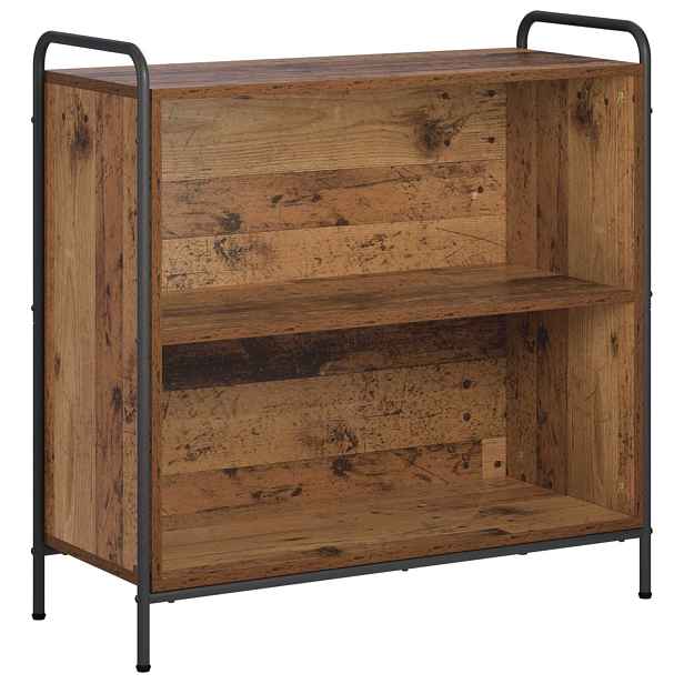 vidaXL Knihovna 80 x 33 x 80 cm Kompozitní dřevo Staré dřevo