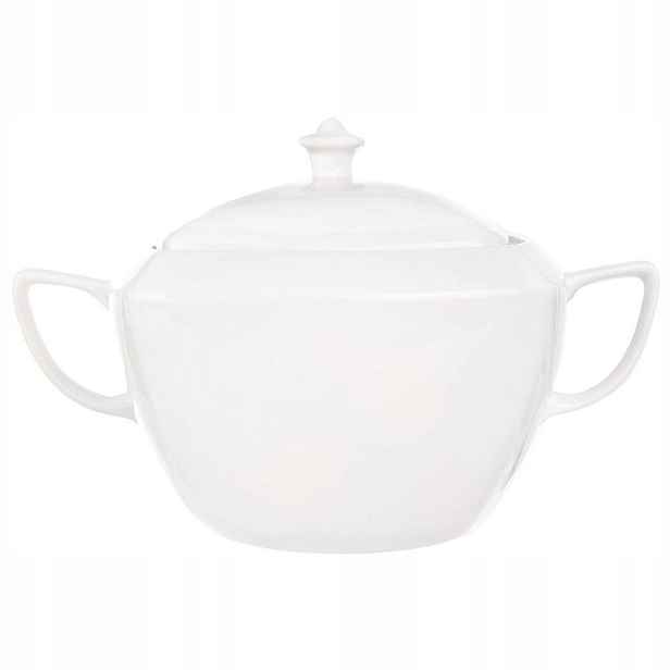 Polévková mísa Dania Porcelánová Elegantní Bílá Velká s Víkem Orion 3,5 l