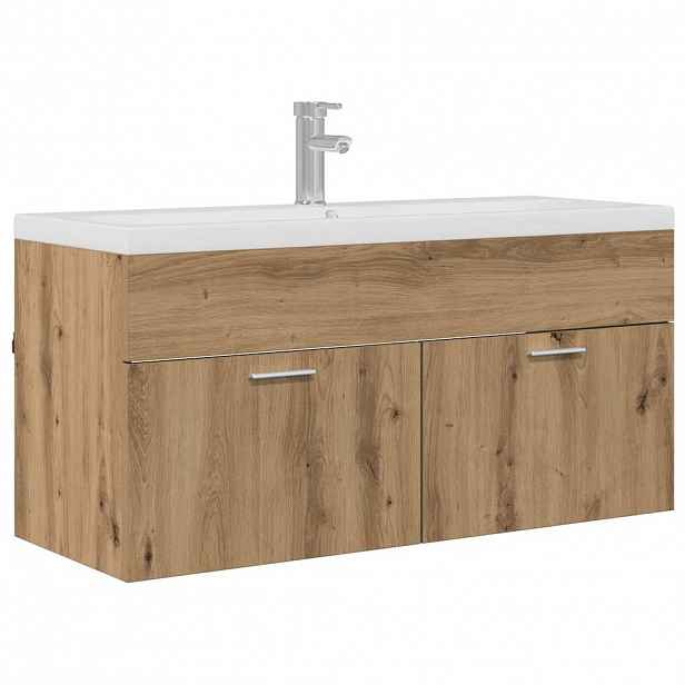 vidaXL Koupelnová skříň Artisanový dub 100 x 38,5 x 46 cm