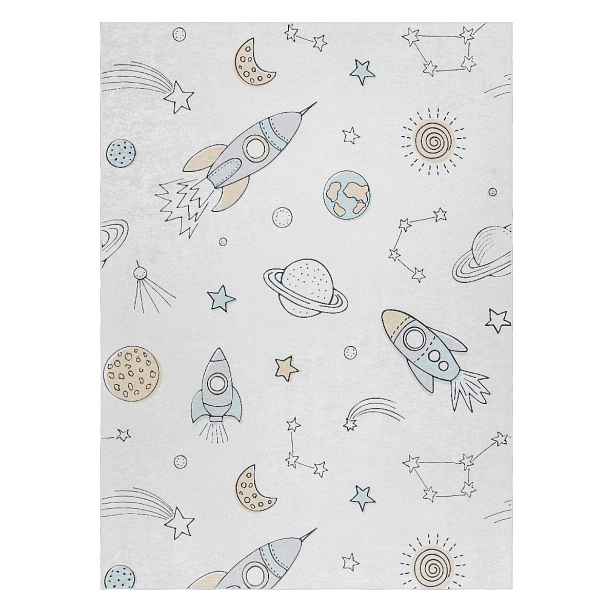 Dětský kusový koberec Bambino 1278 Space rocket cream, 80x150, vícebarevná, dětský pokoj, Dywany Łuszczów