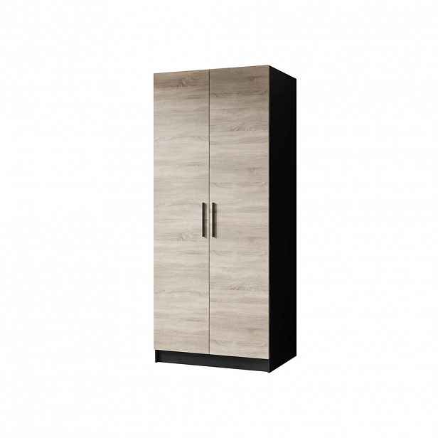 Kier Furniture ŠATNÍ SKŘÍŇ GOLD Černá & Dub Sonoma