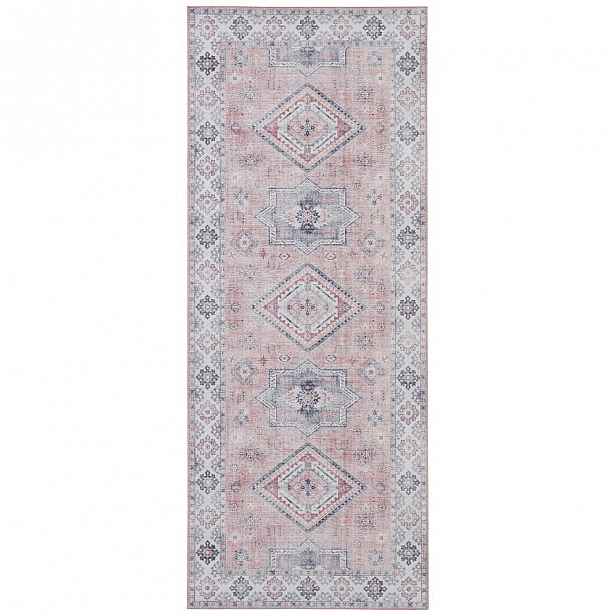 Světle růžový koberec Nouristan Gratia, 80 x 200 cm