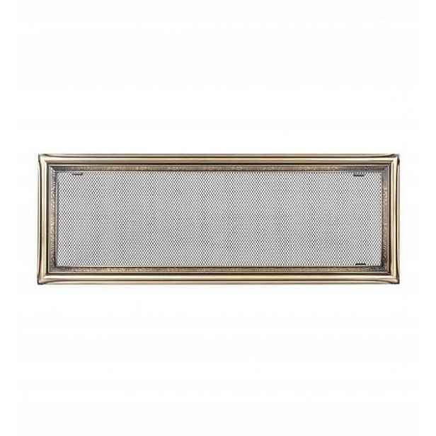 Větrací Krbová Mřížka 17X49 CM Rustikální Zlatá Ozdobná Kratki