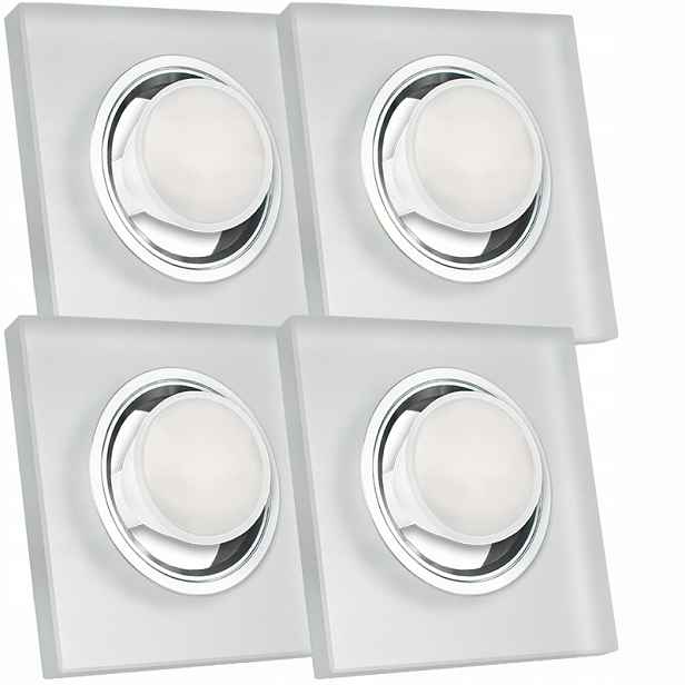 4X Skleněná Zapuštěná Lampička Velmi Silné Sklo 7W Led Žárovka