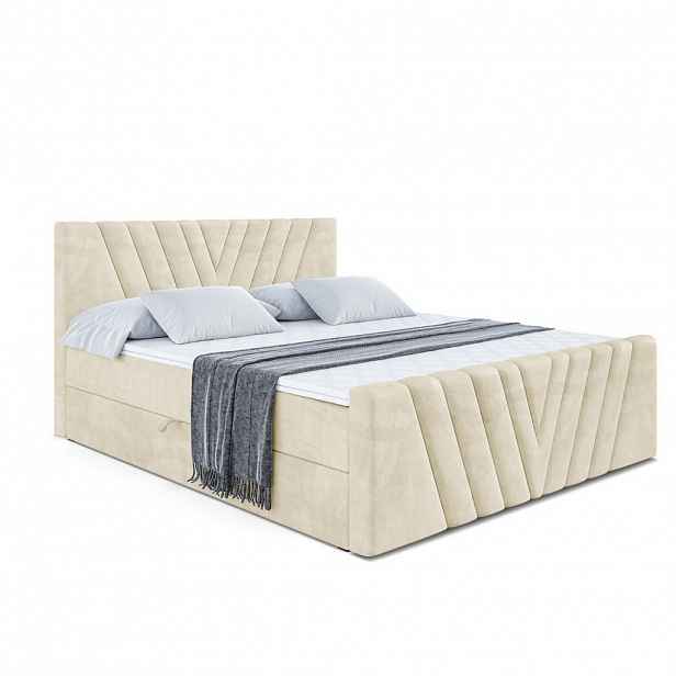 ALTDECOR AMERICKÁ postel ERNINA-Z – 200 x 200 cm – H4 – béžová