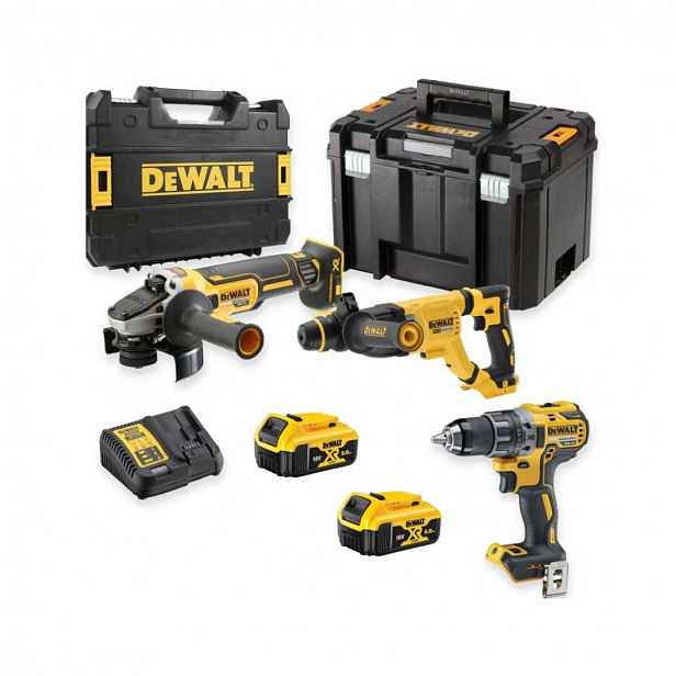 DeWALT - 8dílná sada AKU nářadí, baterií a nabíječky DCK327P2T