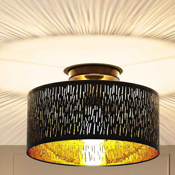 Frideko Home Moderní stropní svítidlo černá ažurová kulatá Ø30 cm X632