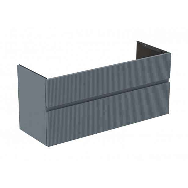 Ideal Standard Finesse - Umyvadlová skříňka, 120x44x55 cm, 2 zásuvky, Ribbed Matt ashblue E3385UQ