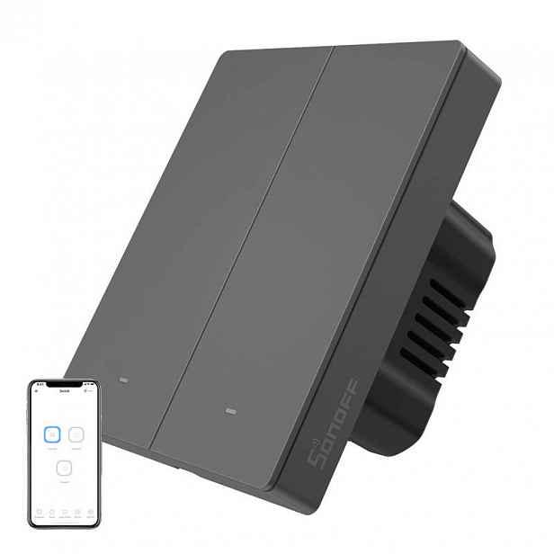 Inteligentní Nástěnný Spínač Wifi Sonoff M5-2C-80 Grafitový